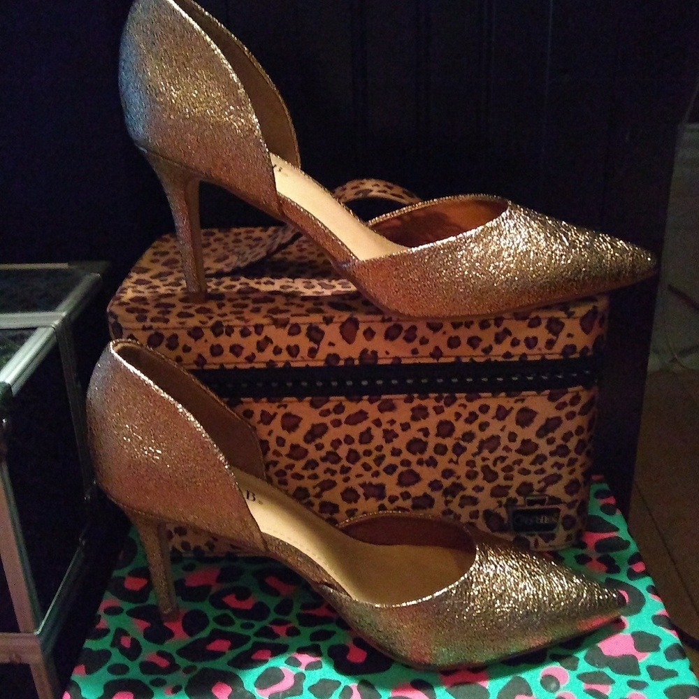 Rose-gold d'orsay mid-height heels, just fab - Picture 4 of 4